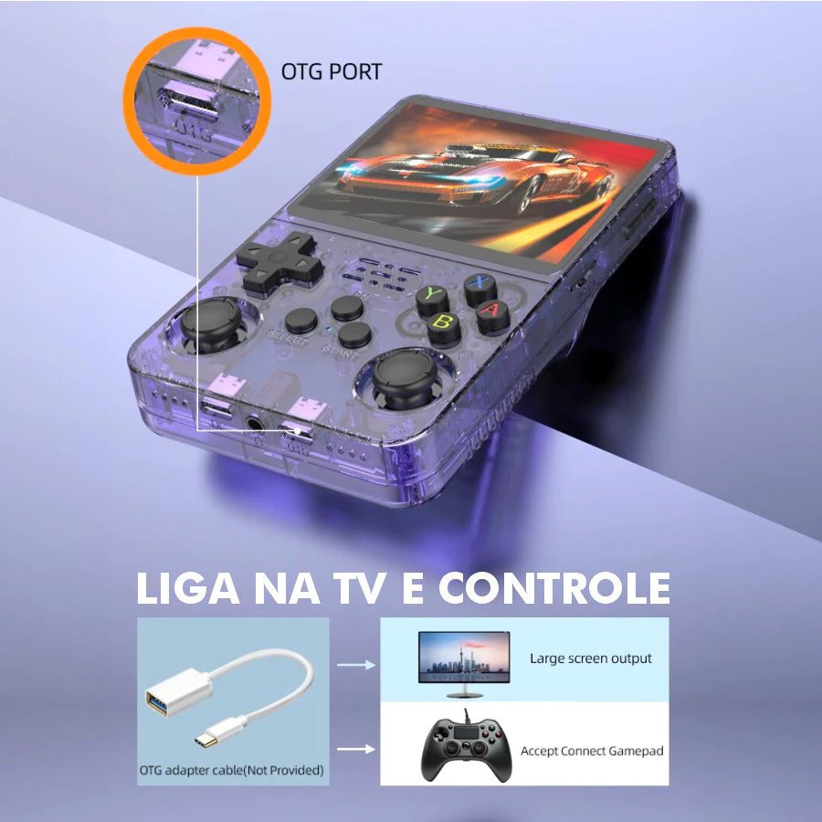 Console Portátil R36S + de 15.000 Jogos Vídeo Game 64g Linux Tela IPS 3.5 Polegadas - Imagem 8