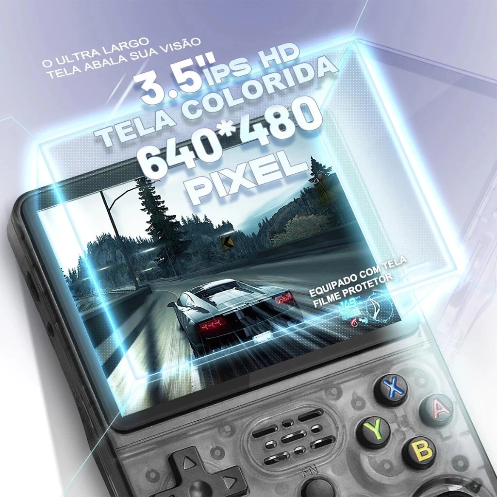 Console Portátil R36S + de 15.000 Jogos Vídeo Game 64g Linux Tela IPS 3.5 Polegadas - Imagem 9