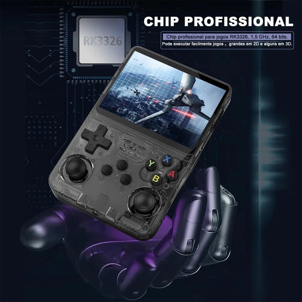 Console Portátil R36S + de 15.000 Jogos Vídeo Game 64g Linux Tela IPS 3.5 Polegadas - Imagem 2