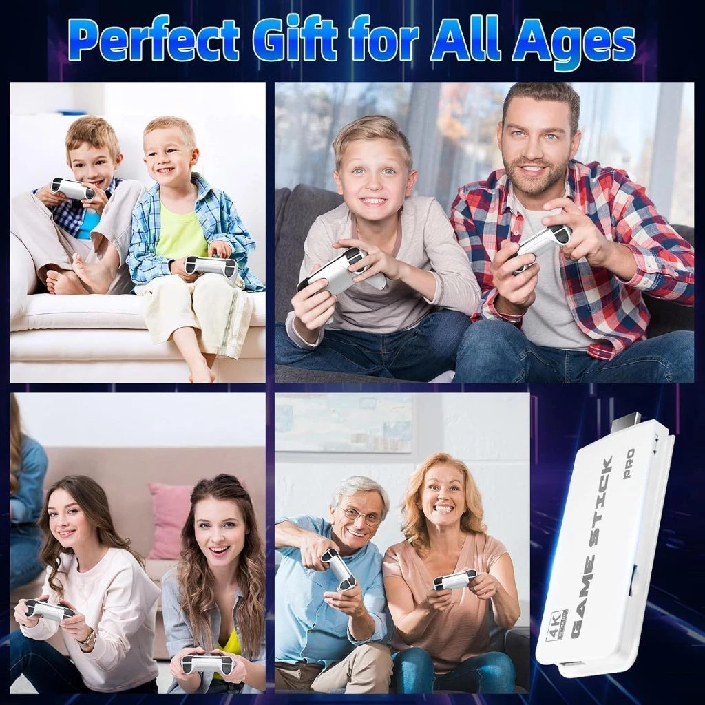 Vídeo Game Stick M15 Pro 4k 64gb Hdmi Com 2 Controles Se Fio +20mil Jogos Moby - Imagem 6