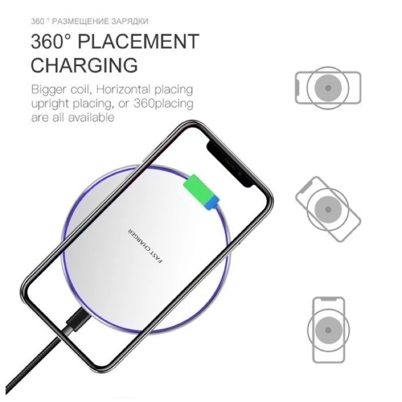 Carregador Sem Fio Rapido 15w Indução Sensor Mesa Turbo Fast Para Celular iPhone/Android Universal - Imagem 6