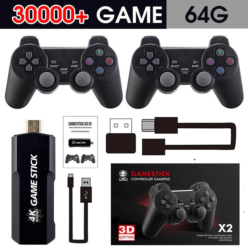 Videogame Stick 2-Console 4K GD10 , 64 Gb , 37.000 Jogos + 2 Controladores . Pronto Para Entrega Imediata De Retrô PSP
